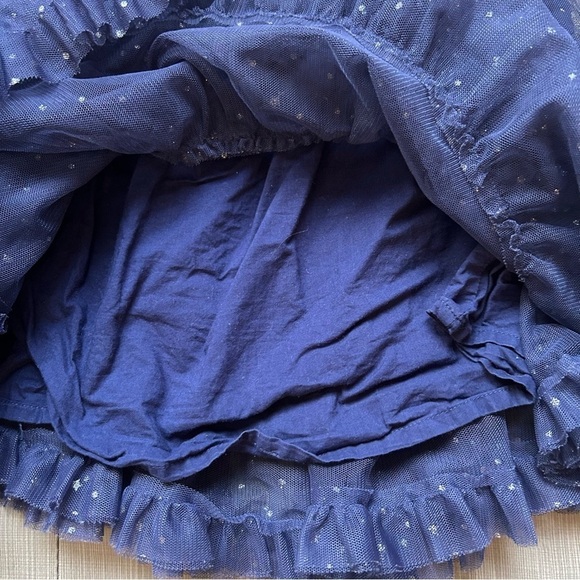 **3/$15** Girl's Navy Blue Tulle Sparkle Skirt M (7/8) - Picture 3 of 4